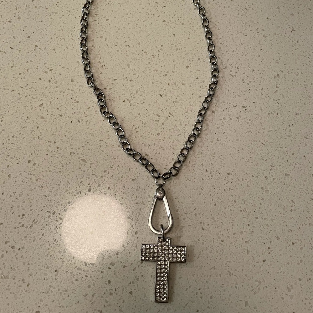 D&G Silver Necklace with Diamond Studs